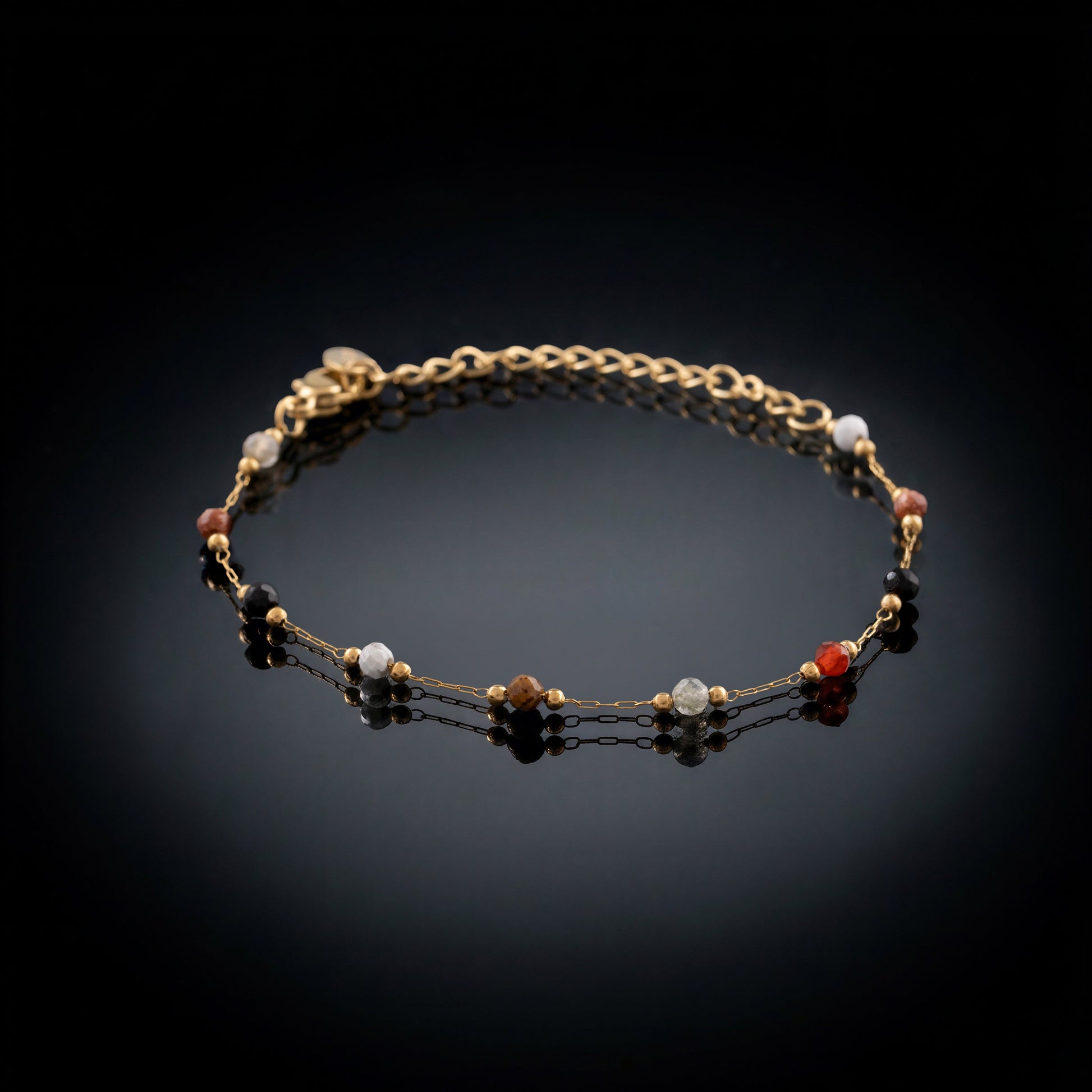 Meadow bracelet with multicolour natural stone beads
