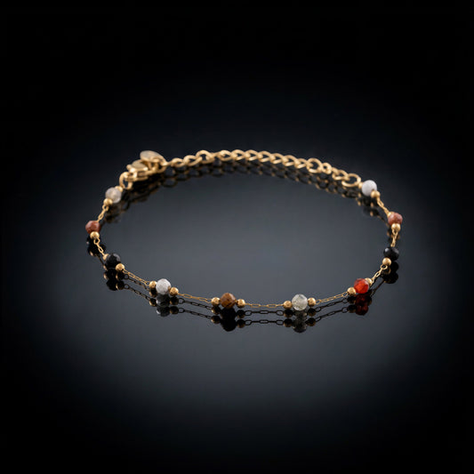 Meadow bracelet with multicolour natural stone beads