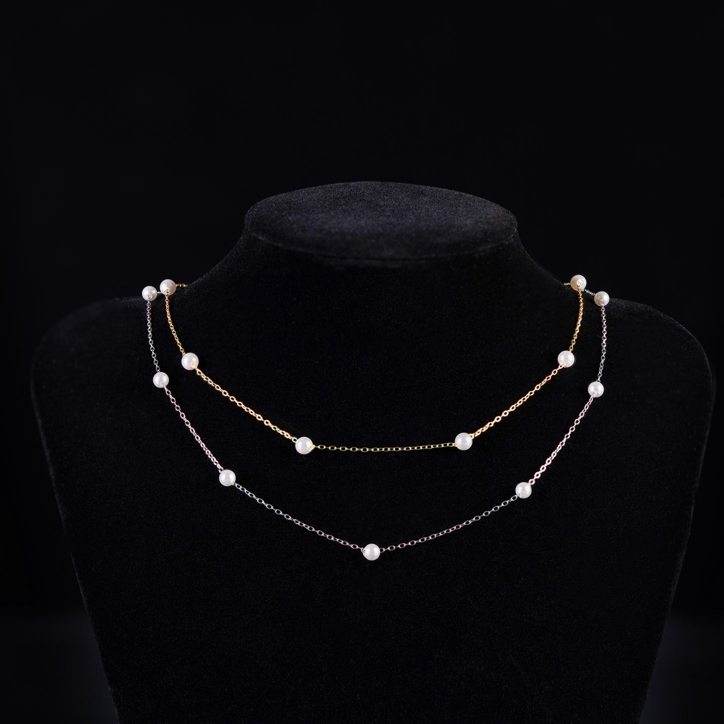 Petite Station Pearl Necklace